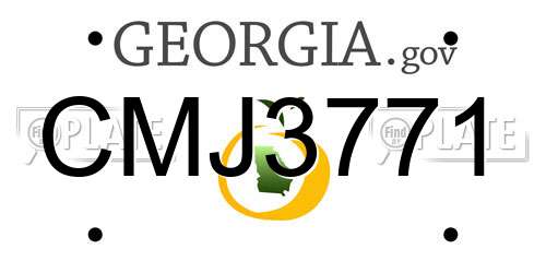 CMJ3771 Georgia License Plate
