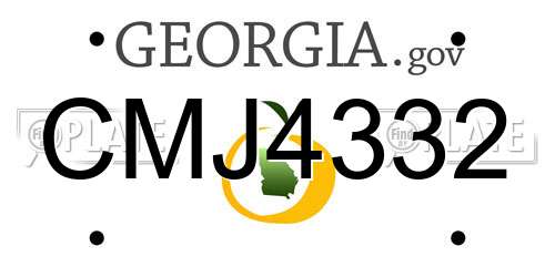 CMJ4332 Georgia License Plate