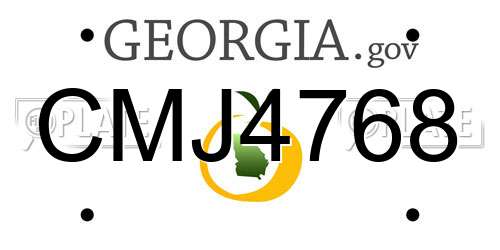 CMJ4768 Georgia License Plate