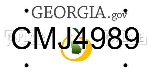 CMJ4989 Georgia License Plate