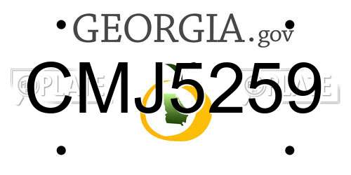 CMJ5259 Georgia License Plate