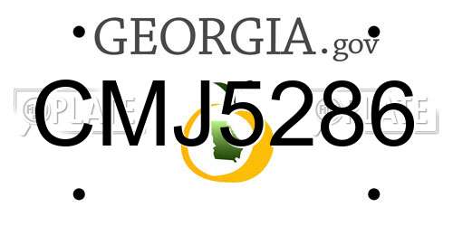CMJ5286 Georgia License Plate