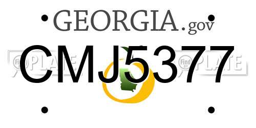 CMJ5377 Georgia License Plate