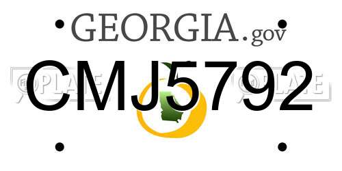 CMJ5792 Georgia License Plate