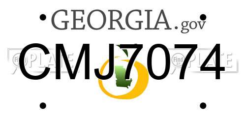 CMJ7074 Georgia License Plate