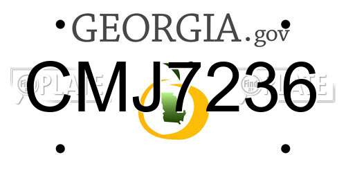 CMJ7236 Georgia License Plate
