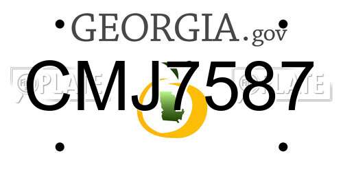 CMJ7587 Georgia License Plate
