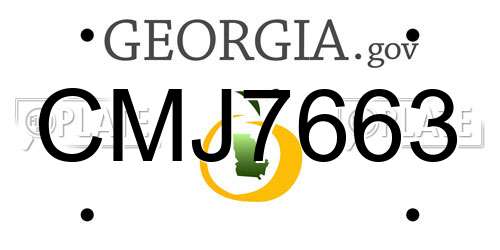 CMJ7663 Georgia License Plate