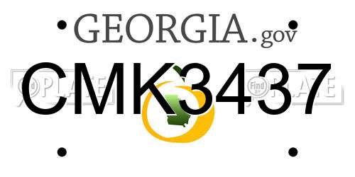 CMK3437 Georgia License Plate