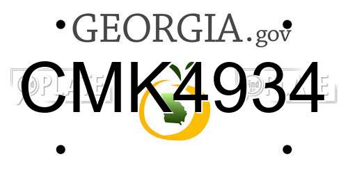 CMK4934 Georgia License Plate