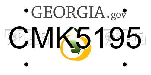 CMK5195 Georgia License Plate