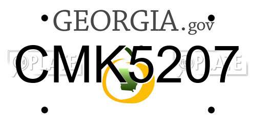 CMK5207 Georgia License Plate