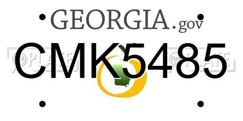 CMK5485 Georgia License Plate