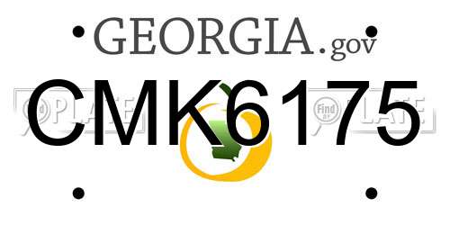 CMK6175 Georgia License Plate