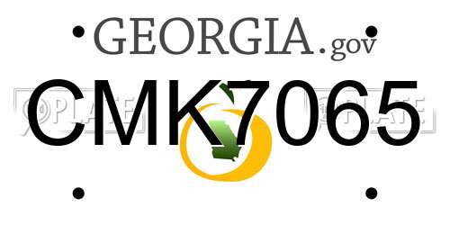 CMK7065 Georgia License Plate