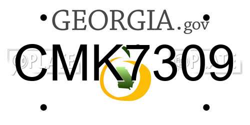 CMK7309 Georgia License Plate