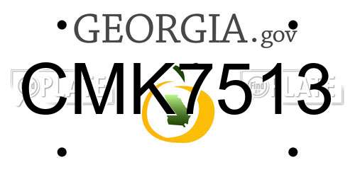 CMK7513 Georgia License Plate