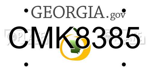 CMK8385 Georgia License Plate