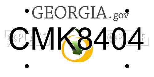 CMK8404 Georgia License Plate