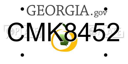 CMK8452 Georgia License Plate