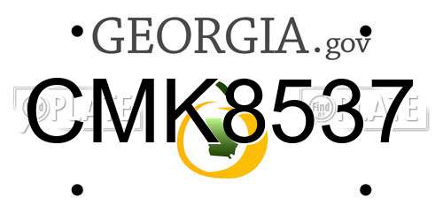 CMK8537 Georgia License Plate