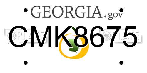 CMK8675 Georgia License Plate