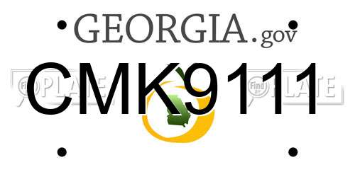 CMK9111 Georgia License Plate