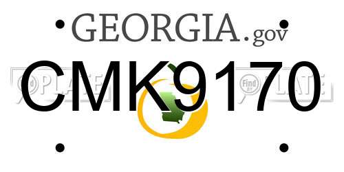 CMK9170 Georgia License Plate