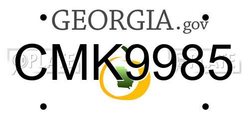 CMK9985 Georgia License Plate