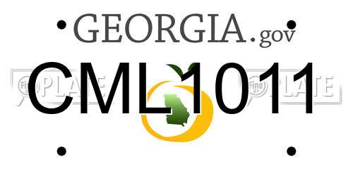 CML1011 Georgia License Plate