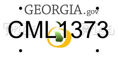 CML1373 Georgia License Plate
