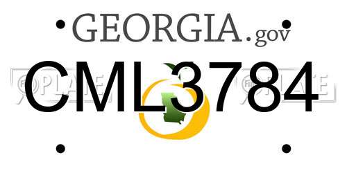 CML3784 Georgia License Plate
