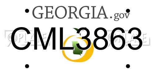 CML3863 Georgia License Plate