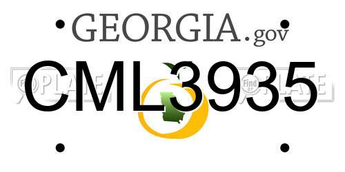 CML3935 Georgia License Plate