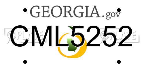 CML5252 Georgia License Plate