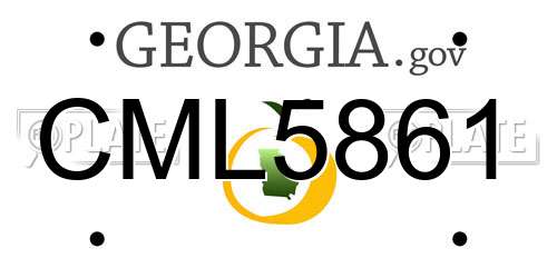 CML5861 Georgia License Plate