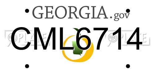 CML6714 Georgia License Plate