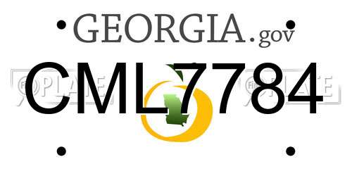 CML7784 Georgia License Plate