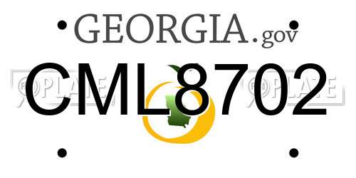 CML8702 Georgia License Plate