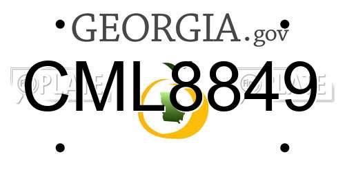 CML8849 Georgia License Plate