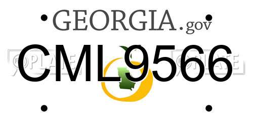 CML9566 Georgia License Plate