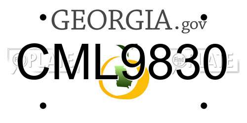 CML9830 Georgia License Plate
