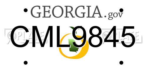 CML9845 Georgia License Plate