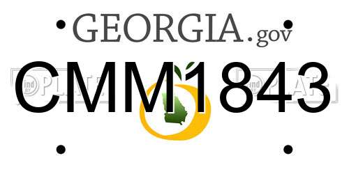 CMM1843 Georgia License Plate