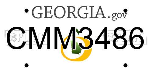 CMM3486 Georgia License Plate