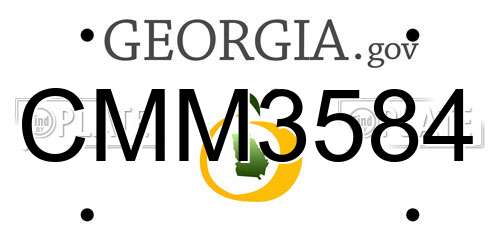 CMM3584 Georgia License Plate
