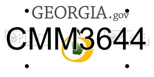 CMM3644 Georgia License Plate