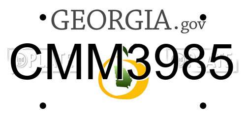 CMM3985 Georgia License Plate