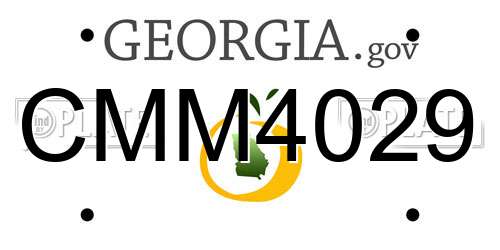 CMM4029 Georgia License Plate