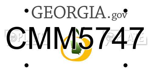 CMM5747 Georgia License Plate